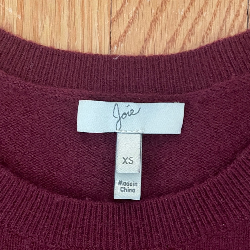 Women's Maroon Wool & Cashmere Sweater - Picture 2 of 5